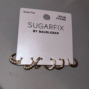 BRAND NEW BAUBLE BAR GOLD HUGGIES!!! Sooo cute for everyday wear! Never worn!!